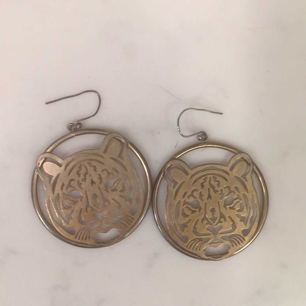 Gold Tiger earrings- Clemson, Auburn & LSU fans